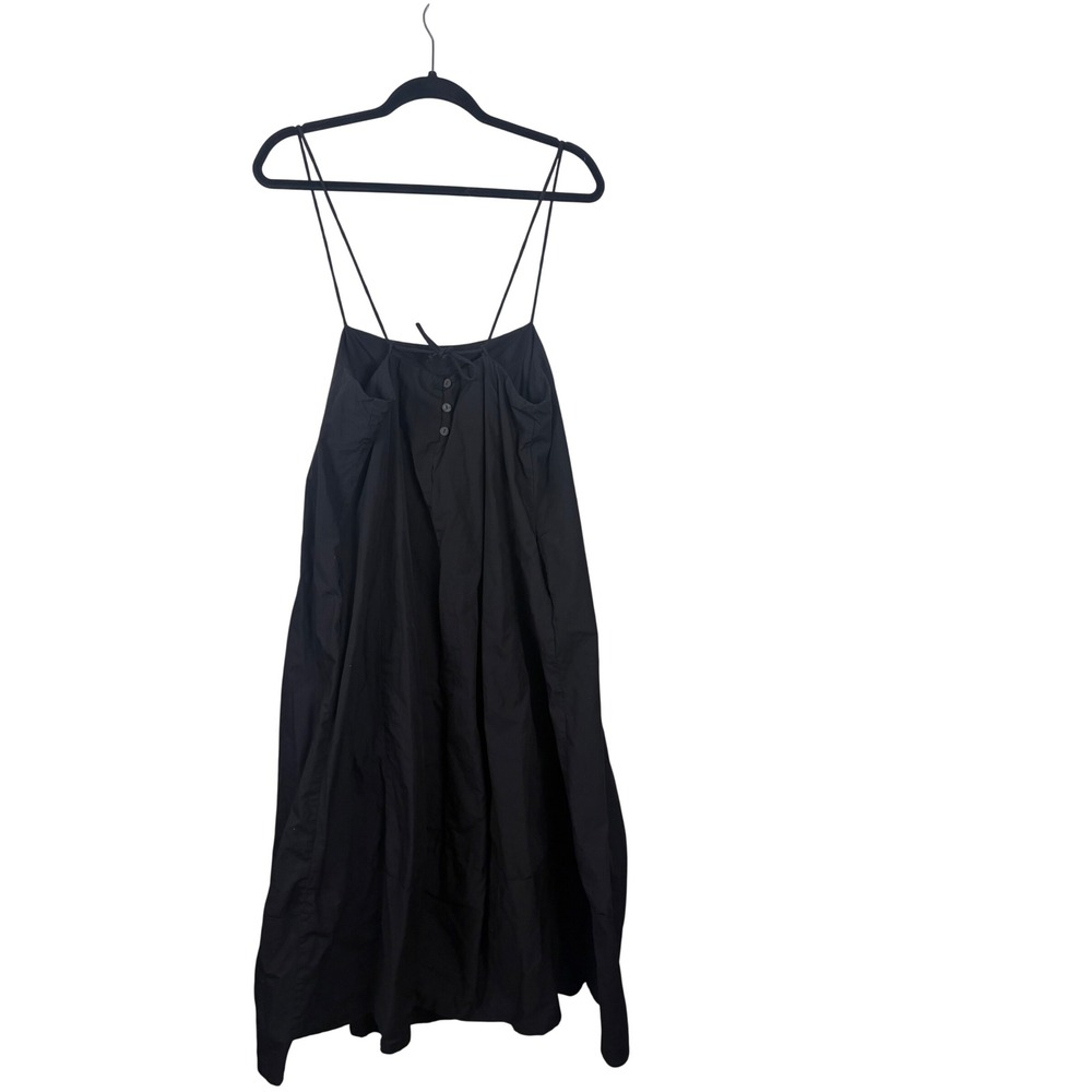 Free People Struttin Dress Black Cotton Spaghetti Strap Tent Dress M - Picture 6 of 7